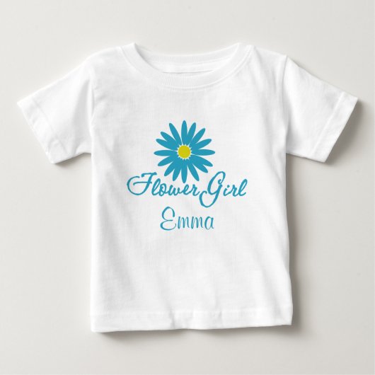 Blume Girl/ Blue Daisy Baby T-shirt (Vorderseite)