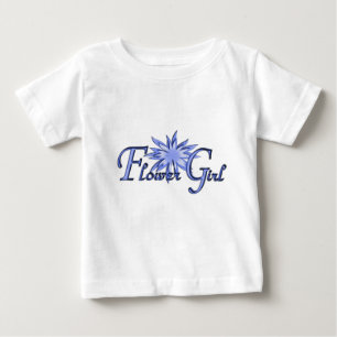 Blume Girl Blue Personalisiert Langschläfchen Baby T-shirt