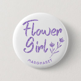 Blume Girl Brautparty Button violett