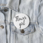 Blume Girl Button - Schwarzes Skriptdesign (Beispiel)