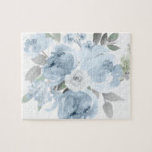 Blume Girl Geschenk Dusty Blue Wedding Floral Bouq Puzzle (Horizontal)