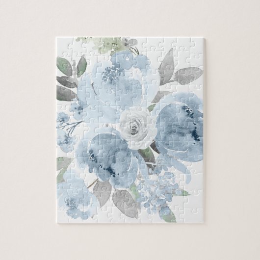 Blume Girl Geschenk Dusty Blue Wedding Floral Bouq Puzzle (Vertikal)