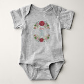 Blume Girl Graue Babykarosserie Baby Strampler (Vorderseite)