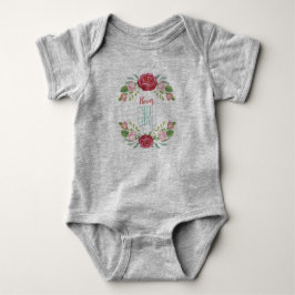 Blume Girl Graue Babykarosserie Baby Strampler