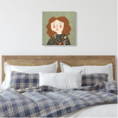 Blume Girl Illustration Leinwanddruck (Insitu (Schlafzimmer))