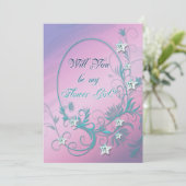 Blume Girl-Imitation mit Sterndiamanten Einladung (Stehend Vorderseite)