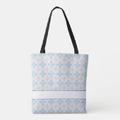 Blume Girl Pastel Blau Rosa Muster bearbeitbar Tasche (Rückseite)