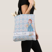 Blume Girl Pastel Blau Rosa Muster bearbeitbar Tasche (Von Nahem)