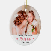 Blume Girl Personalisiertes Brautparty Foto Keramik Ornament (Rechts)