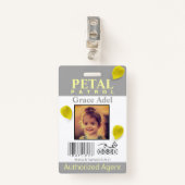 Blume Girl Petal Patrol Abzeichen Ausweis (Vorderseite mit Klammer)