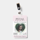 Blume Girl Petal Patrol Abzeichen Ausweis (Front with Clip)