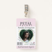 Blume Girl Petal Patrol Abzeichen Ausweis (Vorderseite mit Klammer)