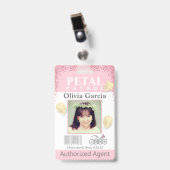 Blume Girl Petal Patrol Abzeichen Ausweis (Vorderseite mit Clip)