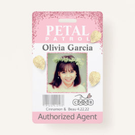 Blume Girl Petal Patrol Abzeichen Ausweis