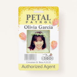 Blume Girl Petal Patrol Abzeichen Ausweis