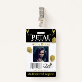 Blume Girl Petal Patrol Abzeichen Ausweis (Vorderseite mit Klammer)