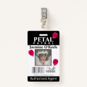 Blume Girl Petal Patrol Abzeichen Ausweis (Vorderseite mit Klammer)
