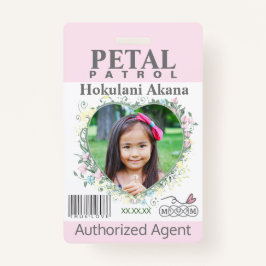 Blume Girl Petal Patrol Abzeichen erröten Ausweis