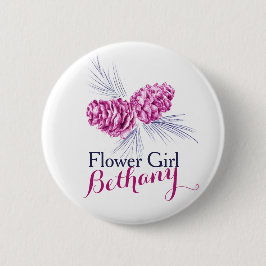 Blume Girl Pine Kegel Pflaume Marine Hochzeit Butt Button