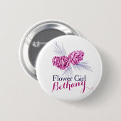 Blume Girl Pine Kegel Pflaume Marine Hochzeit Butt Button (Vorne & Hinten)