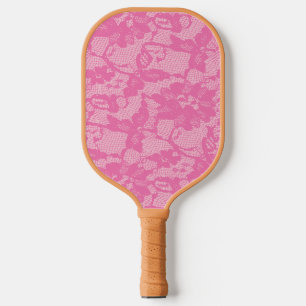 Blume Girl Pink Lace Print Pickleball Paddel Schläger