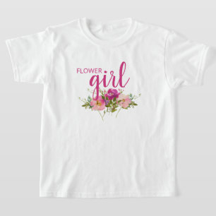 Blume Girl Pink Wasserfarbe Blumenzwiebelblume T - T-Shirt