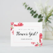 Blume Girl Pink White Floral Magnolia Karte (Stehend Vorderseite)