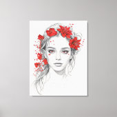 Blume-Girl-Portrait Leinwanddruck (Vorderseite)