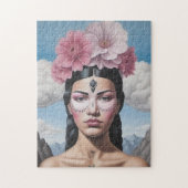 Blume-Girl-Portrait Puzzle (Vertikal)