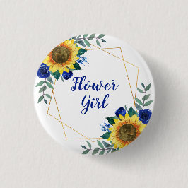 Blume Girl Sonnenblume Geometrie Button