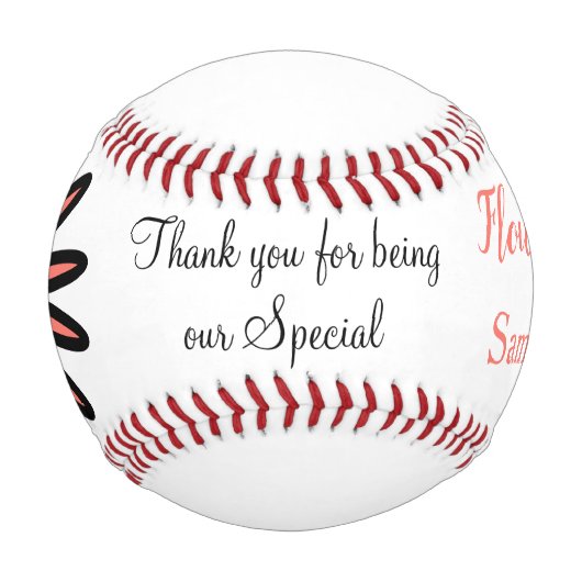 Blume Girl Turquoise Coral Baseball (Vorderseite)