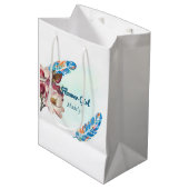 Blume Girl Vintag Magnolia Mittlere Geschenktüte (Vorderseite Schrägansicht)