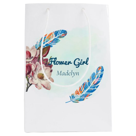 Blume Girl Vintag Magnolia Mittlere Geschenktüte (Vorderseite)