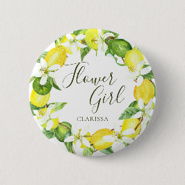 Blume Girl Watercolor Lemon Blumenstrauß Butto Button