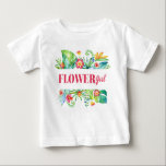 Blume Girl Watercolor Tropical Destination Weddin Baby T-shirt<br><div class="desc">Das Design besticht durch ein modernes,  floralfarbenes Design mit tropischen Blätter und Blume.</div>