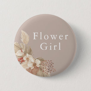 Blume Girl Wedding Boho Pampas Grass Button