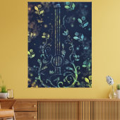 Blume Gitarre Art Canvas Print - Malerei Leinwanddruck (Insitu (Wohnzimmer))