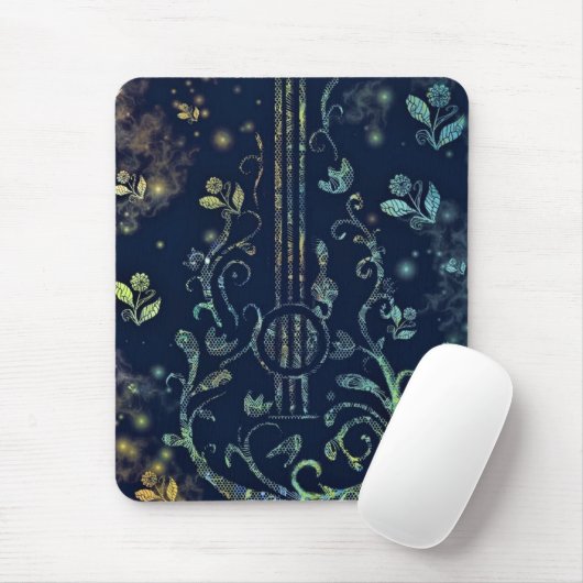 Blume Gitarre Art Mouse Pad Mousepad (Mit Mouse)