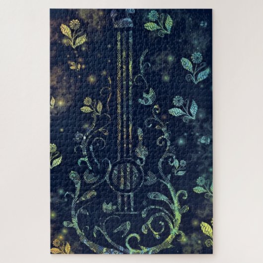 Blume Gitarre Kunst - Romantischer Klang Puzzle (Vertikal)