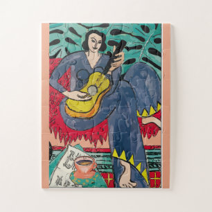 Blume , Gitarre und Kaffee Art Deco Puzzle