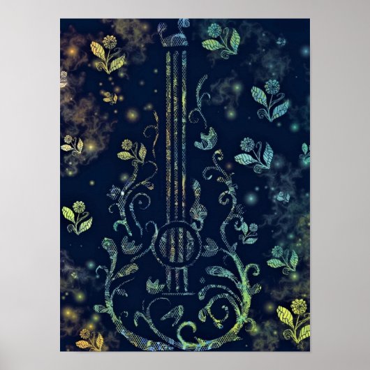 Blume Gitarrenpostermalerei Poster (Vorne)