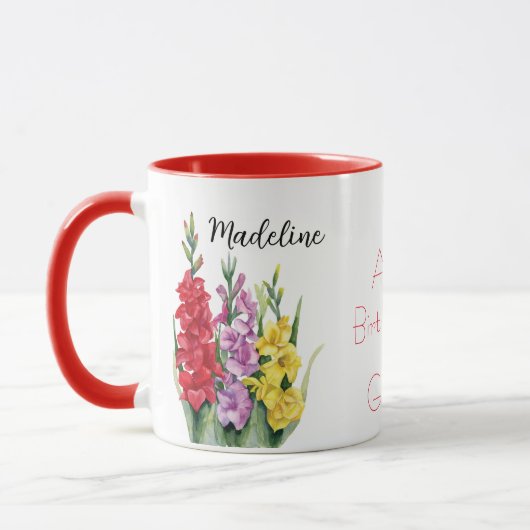 Blume Gladiolus August Blume Tasse (Links)