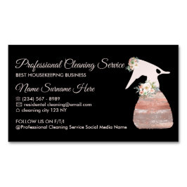 Blume-Glamour für die schwarze Reinigung Magnetische Visitenkarte