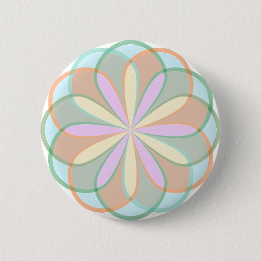 Blume Glasscheibe Symmetrie Button (Vorderseite)