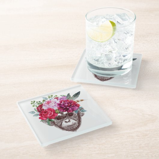 Blume Glasuntersetzer (Schrägansicht)