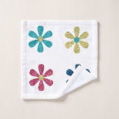Blume Glitterie farbenfroh Badhandtuch Set (Waschlappen)