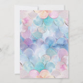 Blume Glitzer Meerjungfrau Schwanz Rosa und Lila Einladung (Rückseite)