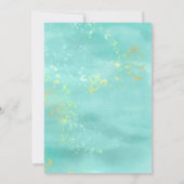 *~* Blume Glitzer Moderne Abstrakte Minze Einladung (Rückseite)