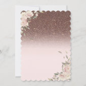 Blume Glitzer Schmetterlinge 90. Geburtstag Einladung (Rückseite)