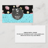 Blume Glitzer Schmetterlinge | Hintergrundinformat Visitenkarte (Vorne/Hinten)